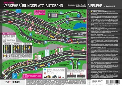 Verkehrsübungsplatz Autobahn: Übungs- und Erklärungstafel für Verkehrssituationen auf Autobahnen von Schulze Media
